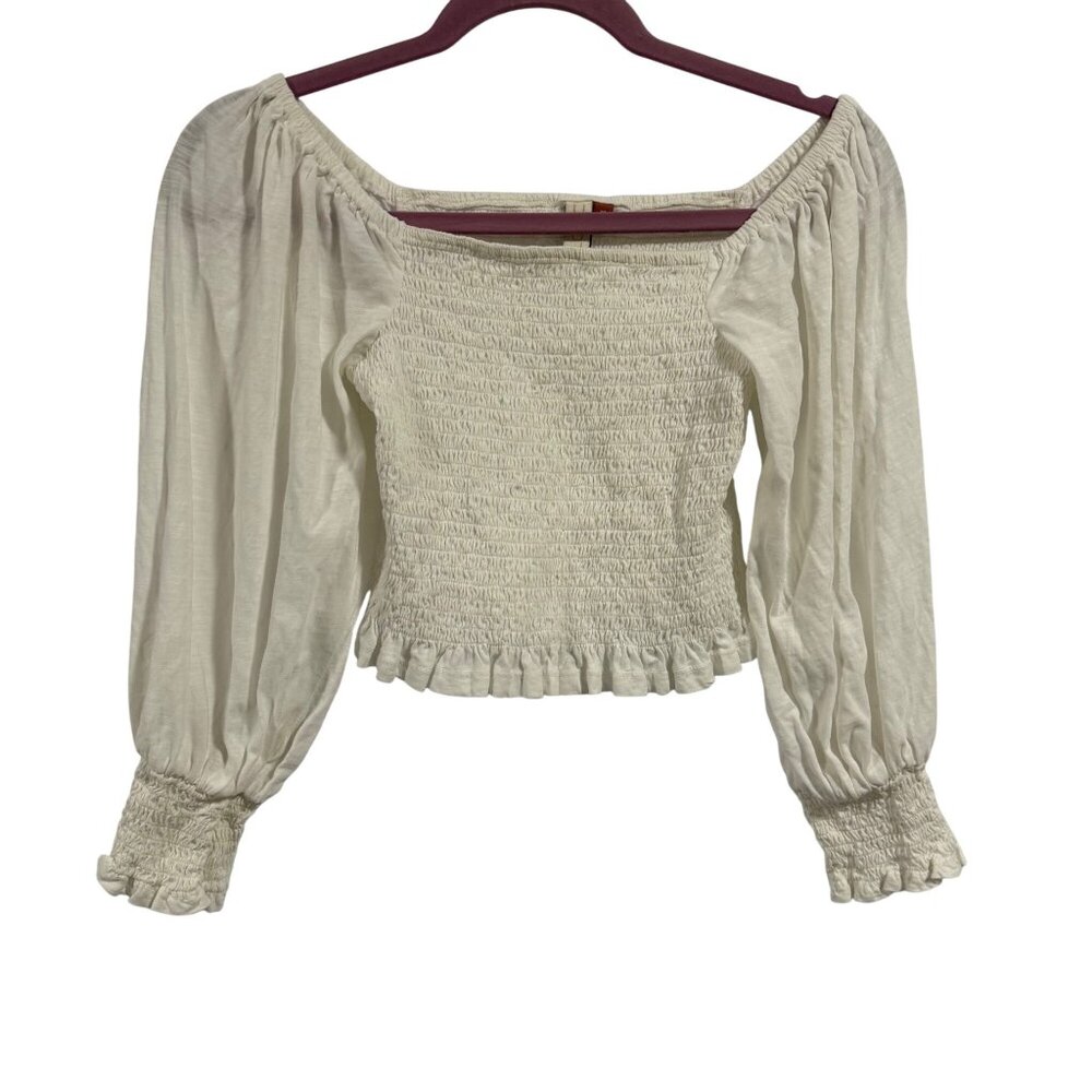 Anthro Pilcro Ginny Smocked Crop‎ Top Size XS